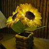 Sunflower LED Lamp Table with Ceramics Vase Modern Decorative Artificial Flower Light Night