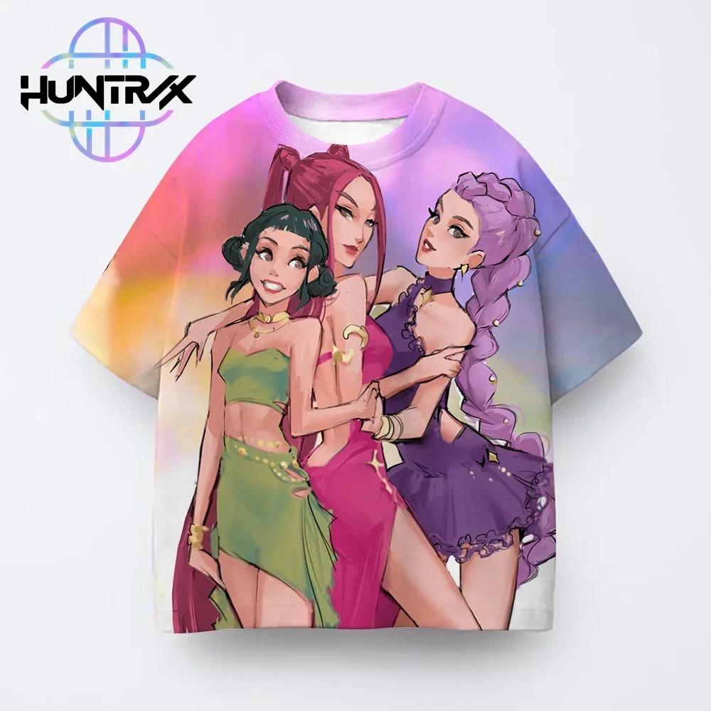 Kpop Demon Hunters Children 3D Print Boy T-shirt Street Casual Harajuku Animation Girl Group Short-sleeve Clothing Top Summer