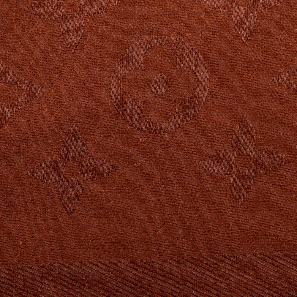 LOUIS VUITTON Monogram Stall Brown silk/wool Women Used