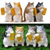 Handicraft Beer Cat Figures Cartoon Cat Statue Toy Funny Cat Center Console Ornaments  Home Decor