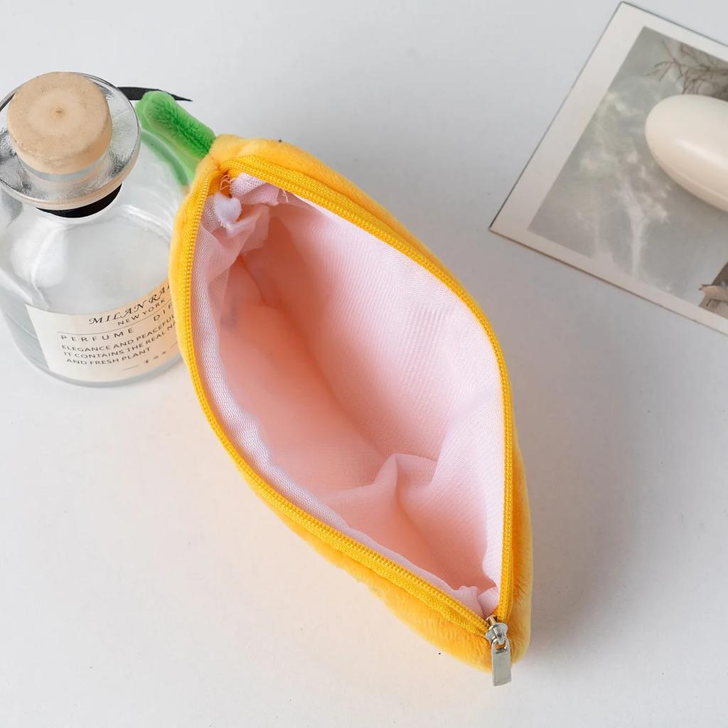 1 шт. милый мультяшный баклажан морковка плюшевый пенал детский портативный настольный канцелярский мешок монетница кавайный подарок школьные принадлежности