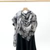 New Imitation Cotton and Linen Large Square Scarf Blue and White Shawl Scarf with Travel Shawl Sunscreen Silk Scarf Women