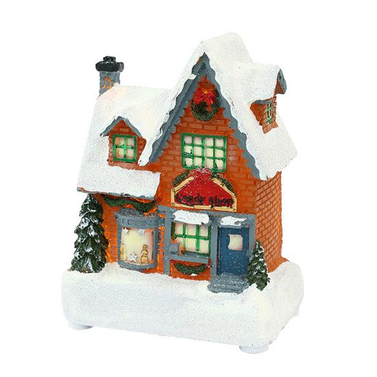 Рождественский светящийся орнамент дома Романтическое теплое освещение Ремесло из смолы Рождественский микроландшафт Снежный дом Украшение рабочего стола Праздничный праздничный подарок