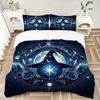 3pcs Wizard's Hat A Mystical Celestial Emblem Printed Duvet Cover Set (1 * Cover+2 * Pillowcase, Without Core), Suitable for Home Bedroom, Guest