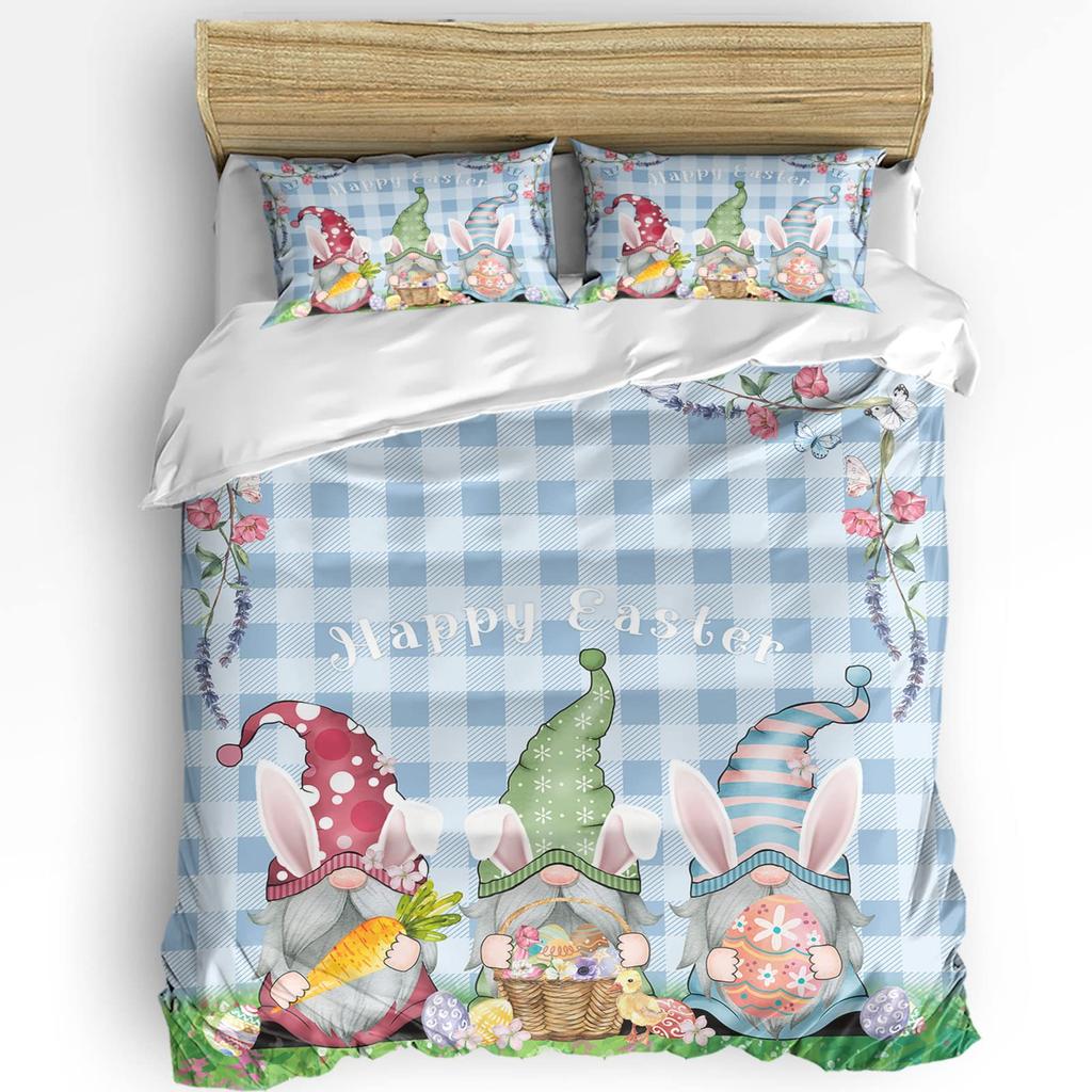 Turquoise Palm Tree Bedding Three-Piece Quilt Cover