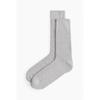 H M Waffle Texture Socks ligHt Grey Melange