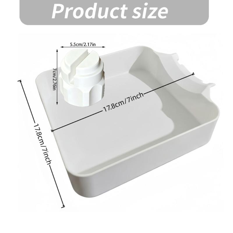 Washer Drain Pan Set with White Raised-Edge Tray and Drain Fittings for Household Laundry Room Water Control in Small Spaces