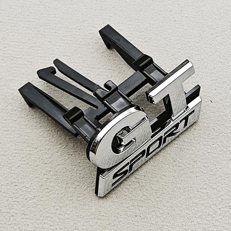 AABIO1 3D ABS Logo GT Sport Car Front Grille Badge Emblem Sticker For Volkswagen VW Polo 4 5 6 Golf MK4 - MK8 Passat Touran Accessories