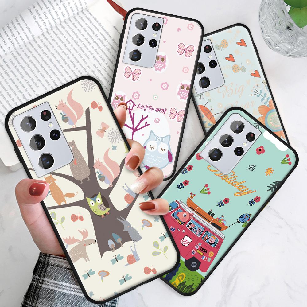 Чехол для телефона с рисунком животных из серии «Прекрасная сова, лиса, медведь, белка»