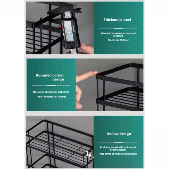 Полка для хранения Yousheng, органайзер для туалета и ванной комнаты, антикоррозийное покрытие, устойчивое к коррозии, установка без сверления, большая вместительная полка для туалета