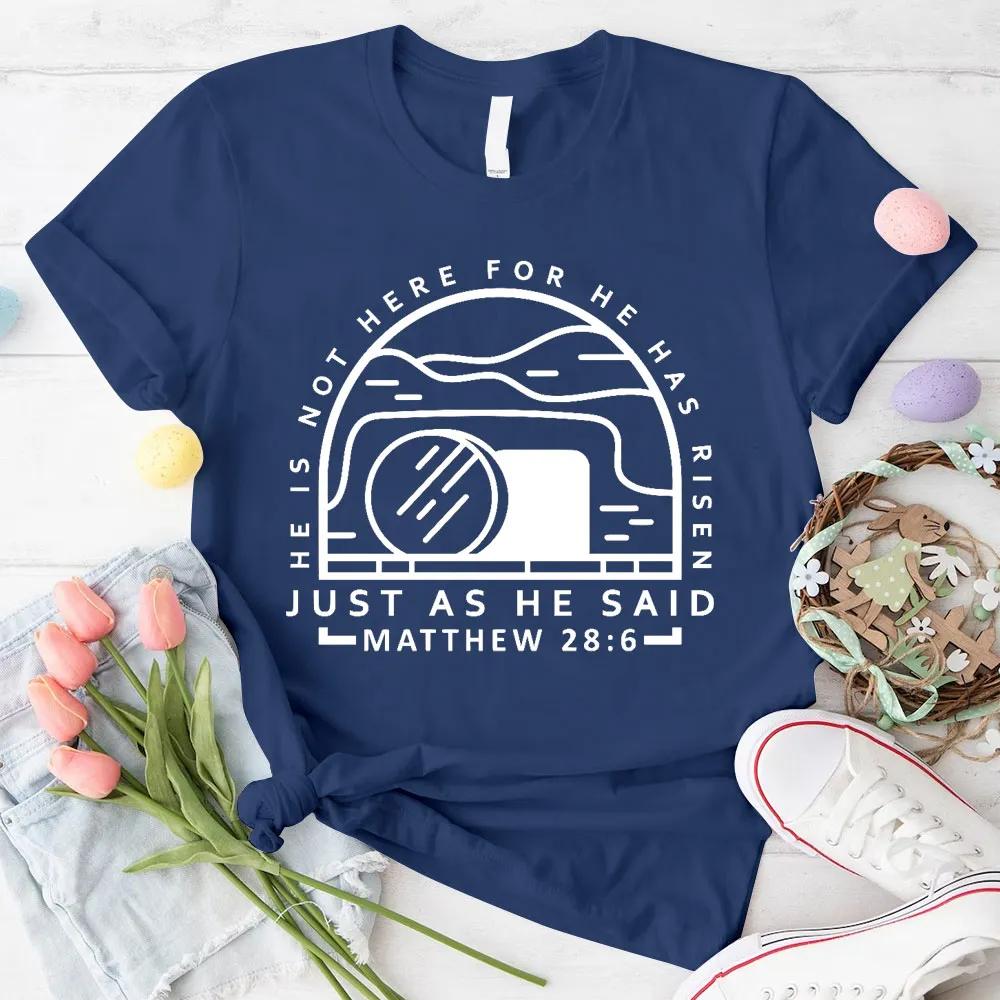 2026 Summer New Just As He Said Christian Unisexs Tshirt Highquality and Fashionable Roundneck Printed for Both Unisex and Women