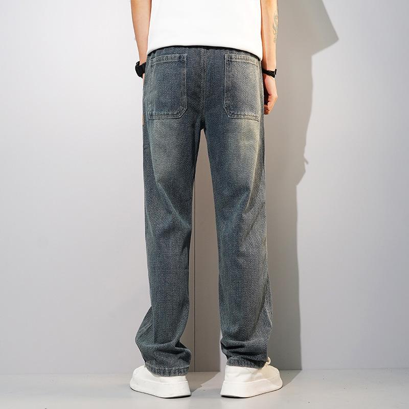 Мужские свободные прямые джинсы весна-осень новый стиль звездное небо узор тонкие повседневные удобные джинсы