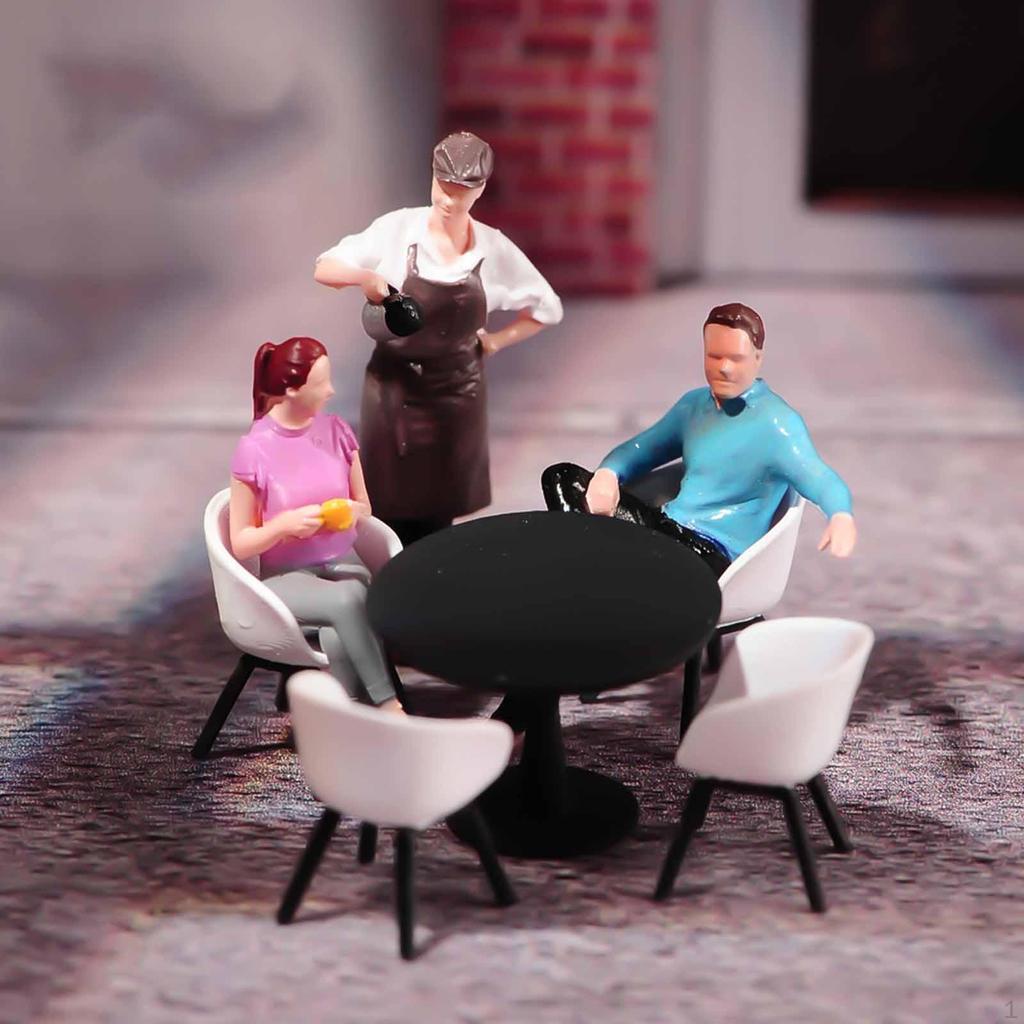 1/64 Миниатюрный Набор Стол Стул Мини Модель Мебели Декорация Креативный Крошечный Полимерный Современный Стол