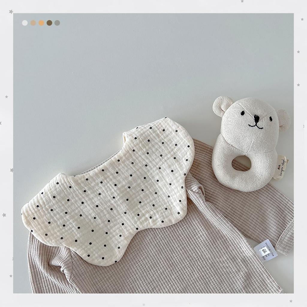 GoUseGo Baby Set of for Boys and Flower Petal Gauze Baby Feeding Bibs for and 3 Years Soft Absorbent and Perfect for and Preschool Newborn Bibs, 6,