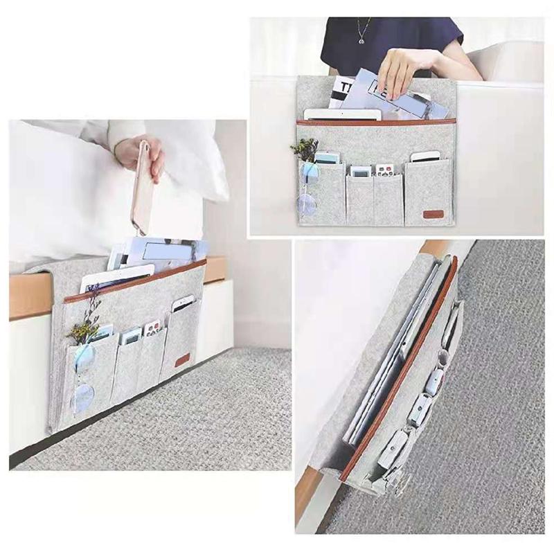 Household Armchair Caddy Felt Couch Recliner Armrest Organizer for Magazine Tablet Cell Phone Remote Control Hanging Storage Bag