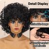 XINRAN Fluffy Wigs Synthetic Short Curly Wig Large Roll Extension Large Short Curly Flexible  Soft Natural Full Bob Wigs For Women Cosplay Daily