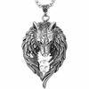 Рок Волк Тотем Набор с Бриллиантами Голова Большого Волка Мужская Модная Подвеска
