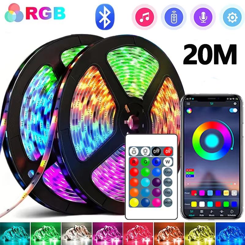 1M-30M RGB LED Strip Light Bluetooth APP Control Color Changing Light Flexible LED Lamp Tape For TV BackLight Room Decoration