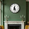 Wall Decor Clock Man Silhouette Clock, Silent Non-Ticking Round Hanging Decorative Digital Analog for Home Office Bedroom Living Room Minimalist