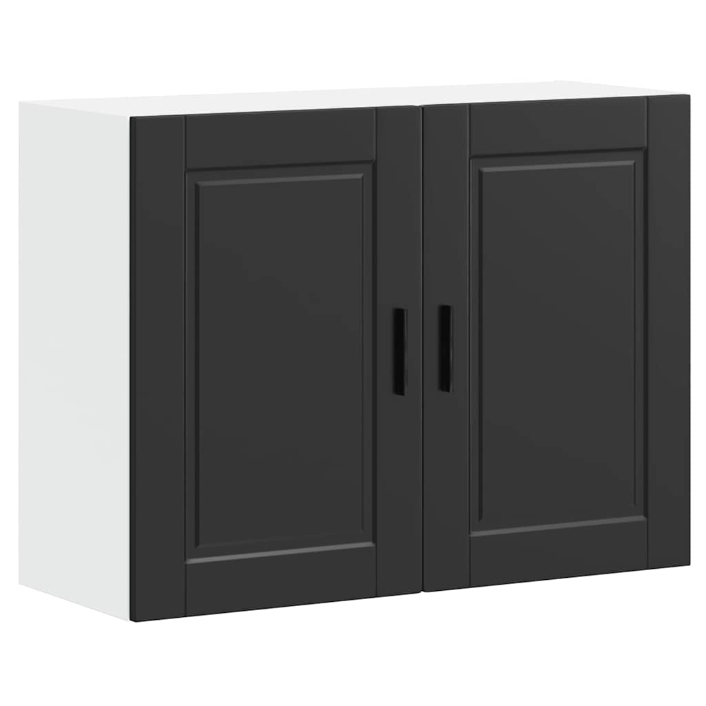 Kitchen Wall Mounted Cabinet Porto Black Wood Based Panel