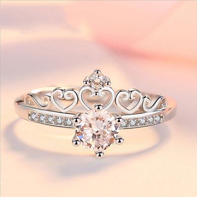 Новое кольцо с короной из стерлингового серебра 925 пробы для женщин, модное регулируемое кольцо с муассанитом и цирконием, женское ювелирное изделие на годовщину, подарок