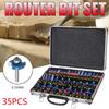35PCS 1/4 Inch 6.35mm Wood Milling Cutter Shank Router Bit Set Trimming Machine Tool for Electric Trimmer Cutting Kit