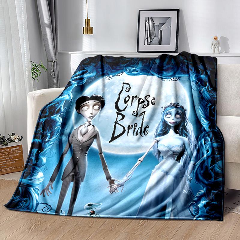 1pc Blanket sorrow love The Corpse Bride Print Design, Lightweight Blanket for Sofa, Bed- Soft &Warm, Gift for All Seasons like Christmas, Halloween