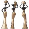Beautiful Finish Uniquely Hand-Crafted Home Décor African Tribal Women Art Piece - Resin (Set of 3, Multicolour)