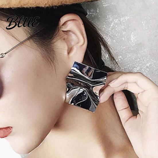 Comfortable Stud Earrings 1 Pair Geometric Irregular Design Metal Shape
