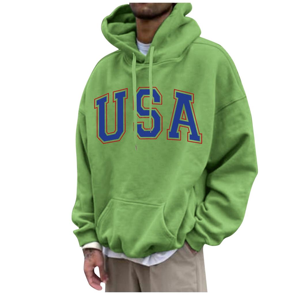 Men's Loose Printed Hooded Sweatshirt Men's Casual Fashion Sports Sweatshirt