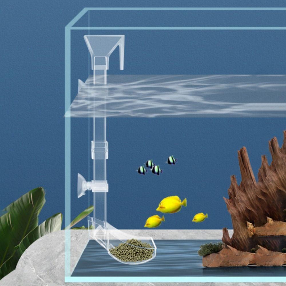 Acrylic Fish Tank Feeding Tube Transparent Aquarium Feeder Tube  Food Dispensing
