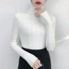 Осень-зима Кашемировый свитер с высоким воротом Женский свитер Длинный свободный трикотажный пуловер Рубашка