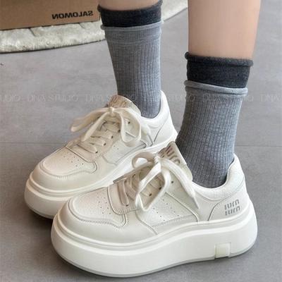 Jin Yue платформа белые туфли женская обувь новая универсальная спортивная и повседневная обувь увеличивающая рост шнуровка легкие шнурованные кеды