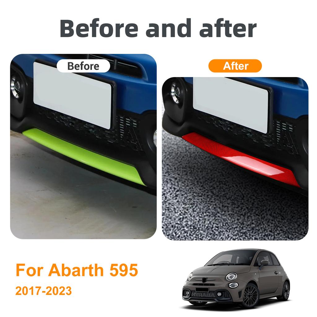 For Abarth 595 2017-2024 Hard Carbon Front Bumper Fog Light Lower Trim Strip Sport Exterior Racing Decor Auto Car Accessories