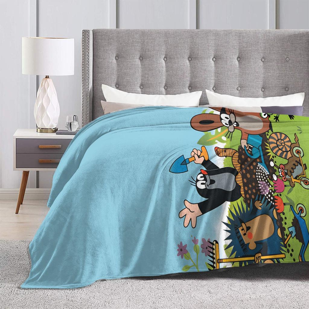 Czech Cartoon Krtek Mole Blanket Spring Cozy Throw Blanket For Boy Girl Chair Sofa Bed Flannel Bedspread Bed Cover
