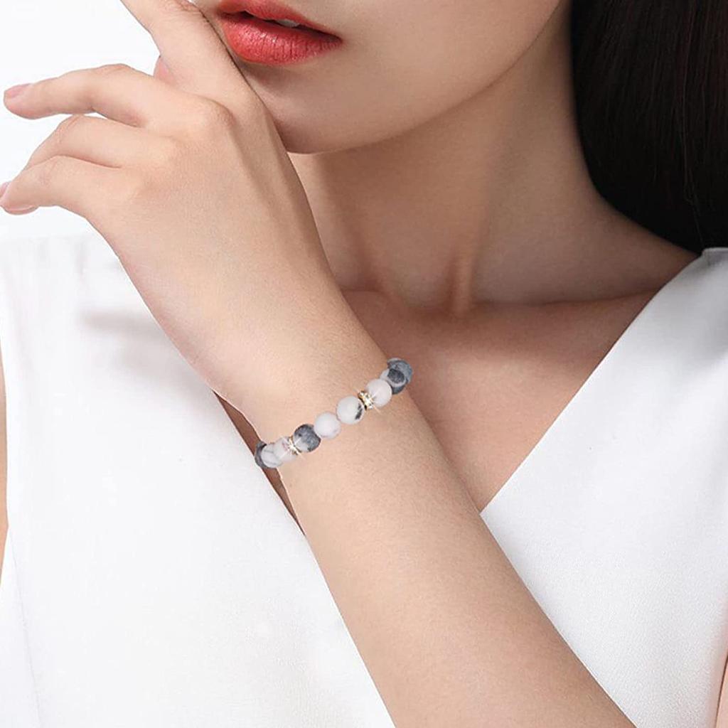 Браслет против беспокойства для женщин, браслет ручной работы, браслет из чакры, снимает тревогу и стресс, подарок для женщин (Розовый камень зебры)