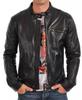 AL KHALID Black Genuine Lambskin Leather Jacket Motorcycle Stylish Men's Leather Jacket