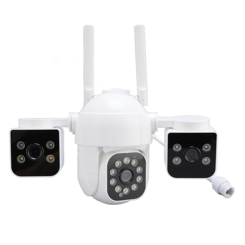 Wireless Security Camera Three Lens 1MP HD 360 Degree Pan Tilt 2 Way Talk Outdoor Surveillance