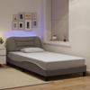 VidaXL Bed Frames with LED Lights, Single Bed with Headboard Cushion, Adult Bed, Bedroom Furniture, Modern, Taupe 3213687