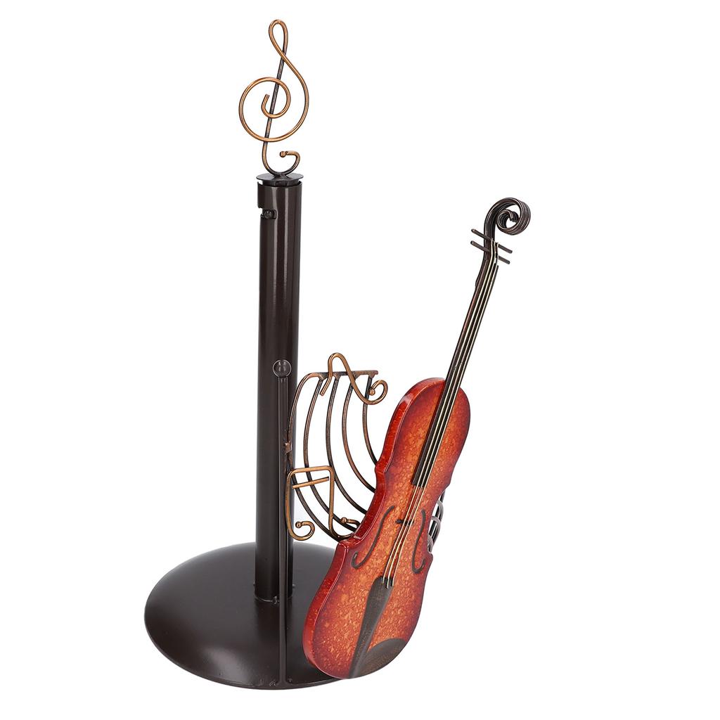 Paper Towel Holder Kitchen Countertop Iron Roll Dispenser Violin Shaped Stand Rack