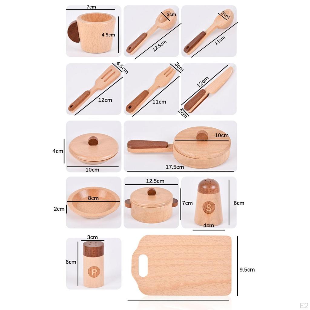 Игрушечная ролевая игра Посуда Монтессори Раннее обучение Деревянный набор для приготовления пищи Кухня Чай для