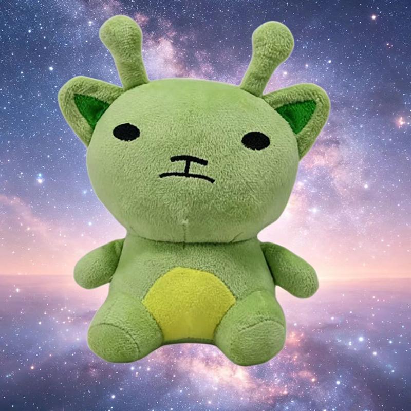 Кавайная Плюшевая Игрушка Bogur Инопланетный Кот Животное Зеленые Инопланетные Коты Мягкая Набивная Плюшевая Кукла для Детей Коллекция Фанатов Подарок