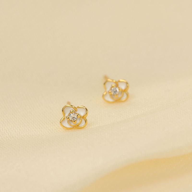 Серьги из свежих цветов Серьги с жасмином Серьги в стиле пайеток Легкая роскошь и элегантность Женский новый стиль