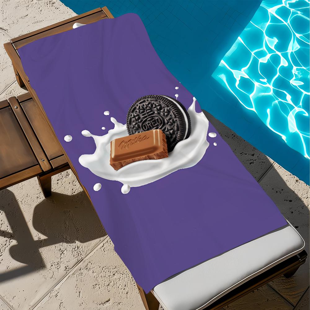 Funny M-milka Towel Large Quick-Drying Microfiber soft Beach Towel for Travel Fitness Sauna Bathing Camping