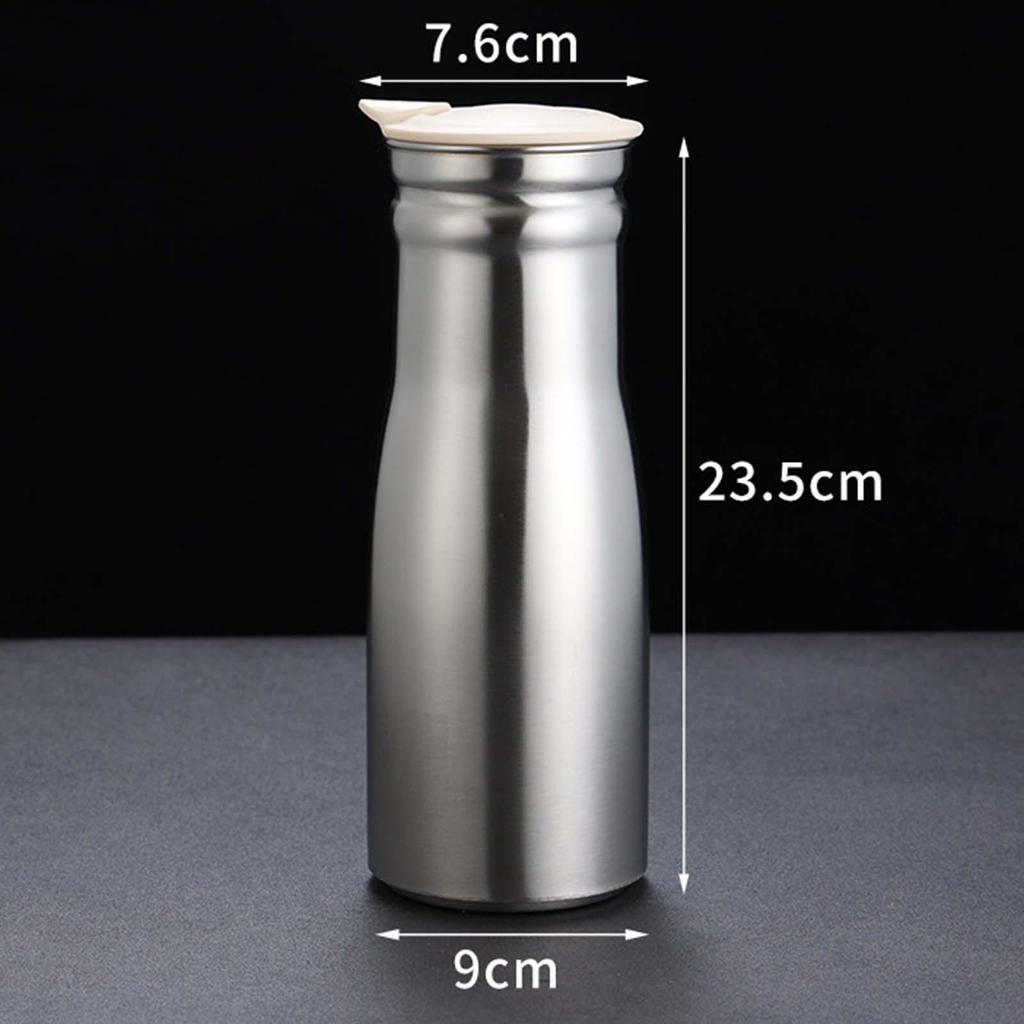 Stainless Steel Water Jug 1.0L Large Capacity Teapot Mix Drinks Juice Jar Water Pitcher for Tea Milk Lemonade Coffee Restaurant