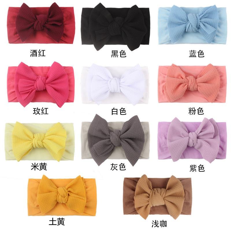 New Bow Nylon Headband, Cute Soft Elastic Twill Bubble Baby Hair Accessories, Baby Headband
