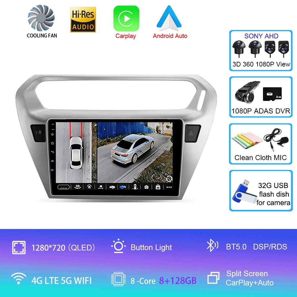 Автомобильное радио Android 14 для Peugeot 301 Citroen Elysee 2013 2014 2015 2016 2017 2018 Мультимедийный проигрыватель Стерео Carplay 2din Аудио BT