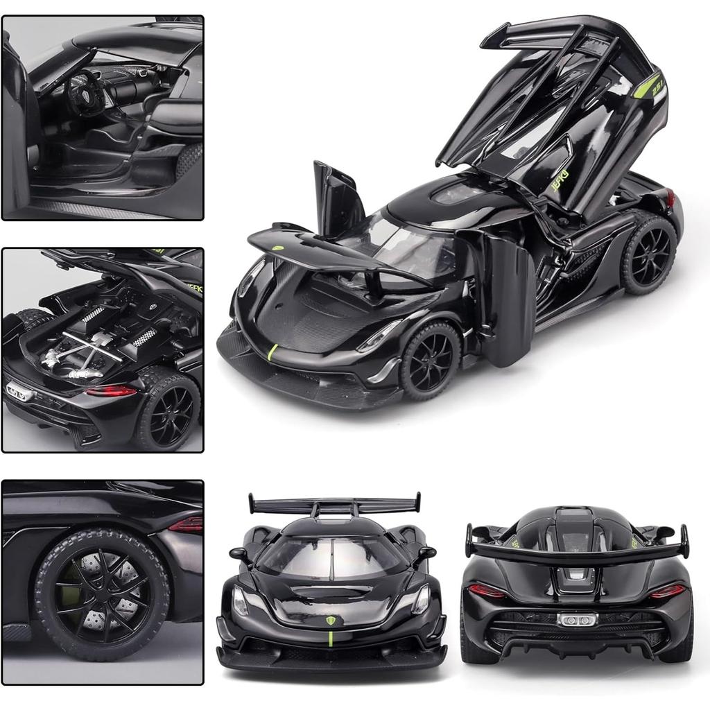 1/32 игрушечные машинки Koenigsegg Jesko, литой под давлением металл, Коллекционная модель автомобиля Koenigsegg, игрушечный автомобиль Koenigsegg с откатным механизмом со светом и музыкой, игрушечные машинки