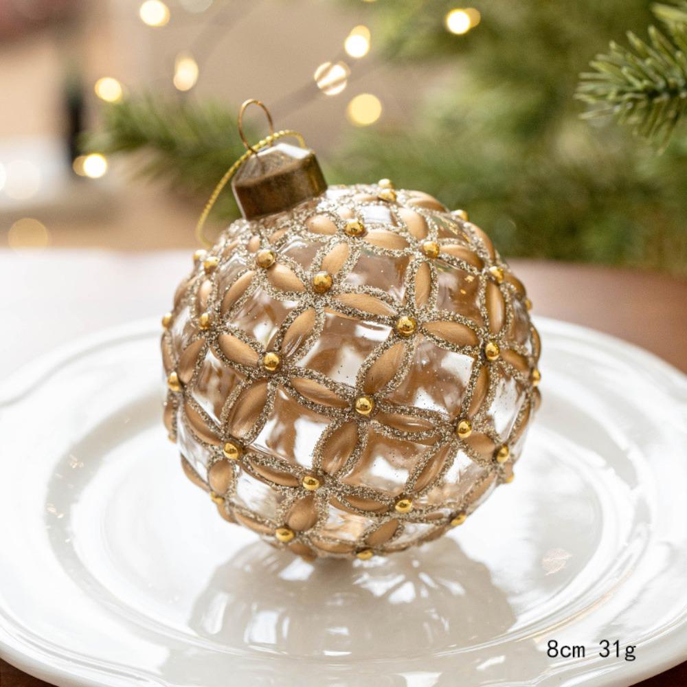Glass Christmas Tree Balls 8cm Xmas Baubles Fashion Xmas Ornament Ball Party