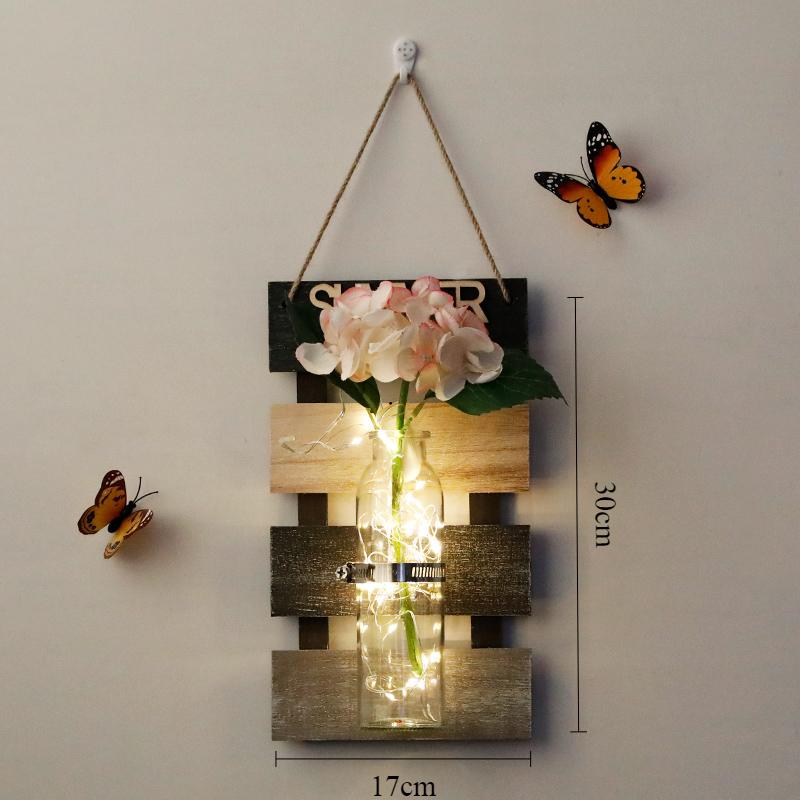 Настенное украшение Ins Style Настенный светильник Nordic Originality Plant Butterfly Background Home Decor Настенные светильники Ваза Лампа для спальни
